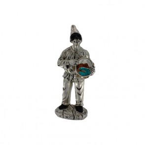 Statua pulcinella portafortuna 587 laminato in argento 