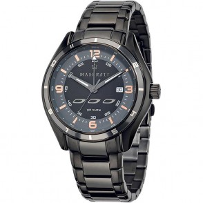 Orologio Uomo Maserati Sorpasso R8853124001 GMT In Acciaio PVD Grigio Dettagli Rosato