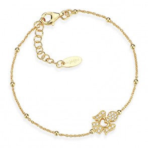 Bracciale con Sfere Donna AMEN BRAHG in Argento 925 Dorato con Angelo Traforato