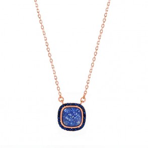 Collana Donna LE SCRITTE CLLSC03 in Argento 925 Rosato con Pietra Blu