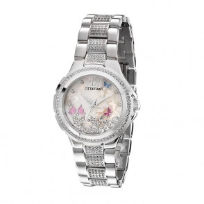 OROLOGIO DONNA SOLO TEMPO OTTAVIANI 15138 CINTURINO ACCIAIO ZIRCONATO CON FARFALLE