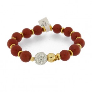 Bracciale da Donna Elastico CAPRITALY DELIGHT STONE 07 con Diaspro Rosso