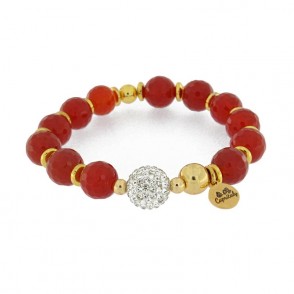 Bracciale da Donna Elastico CAPRITALY DELIGHT STONE 20 con Corniola Rossa