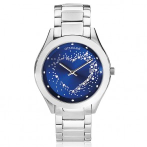OROLOGIO DONNA SOLO TEMPO OTTAVIANI 15387B IN ACCIAIO CON CUORE DI CRISTALLI 