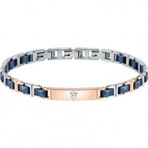 Bracciale Uomo MASERATI JM420ATI05 in Acciaio e Ceramica Blu