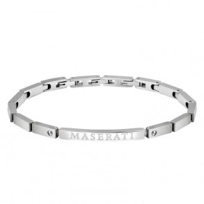 Bracciale Da Uomo Maserati JM220ASQ03 In Acciaio Con Piastra Centrale Logata