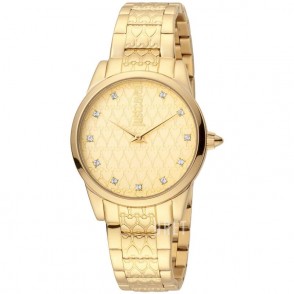 Orologio Donna Solo Tempo Just Cavalli JC1L010M0565 Quadrante Oro Indici Zirconato