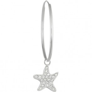 orecchini donna liujo LJ1495 in acciaio colore argento con pietre sul pendente 