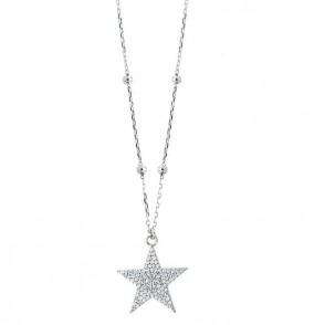 Collana In Argento 925 Amo Capri 14021749 Stella Pendente Luminosa Con Zirconi Bianchi