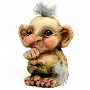 Statua Baby Troll con dito in bocca Portafortuna Nyform 840075