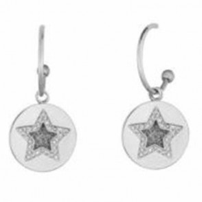 Orecchini Donna Liu Jo in Acciaio Zirconi Glitter LJ1614 Cerchio Charm Stella