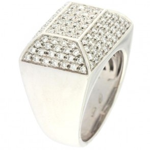 Anello Donna In Oro Bianco 18kt Con Pave' Di Diamanti - Av006 1.06 ct Peso Oro GR:16.84