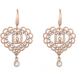 Orecchini pendenti da donna Liujo Passion LJ1781 in acciaio PVD rosato con zirconi