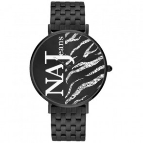 Orologio Da Donna NAJ OLEARI JEANS NJ709 In Acciaio PVD Nero E Quadrante Animalier