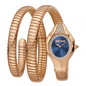 Orologio da donna Just Cavalli JC1L189M0065 in acciaio PVD oro e quadrante blu con pietre