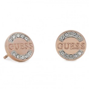 Orecchini Da Donna Di Guess  JUBE28 030JW In Metallo PVD Oro Rosa Con Scritta