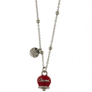 Collana AmoCapri 3541020 In Metallo Con Campanella Pendente Smalto Rosso E Cristalli