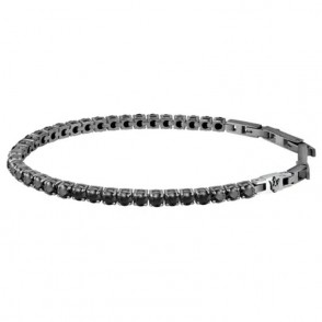 Bracciale Tennis Uomo Maserati Jewels JM222AVC06 In Acciaio Con Zirconi Neri Di 22cm