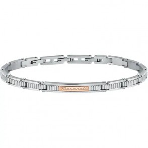 Bracciale Uomo Maserati Jewels JM421ATK17 In Acciaio Con Targa Centrale Oro Rosa