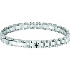 Bracciale Uomo Maserati Jewels JM219AQH18 In Acciaio Con Logo Centrale Nero