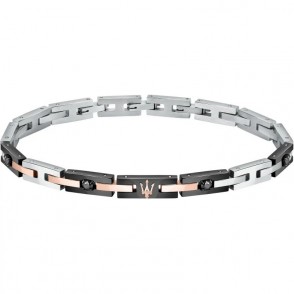 Bracciale Da Uomo Maserati JM422ATJ09 Jewels In Acciaio PVD Silver-Nero-Oro Rosa