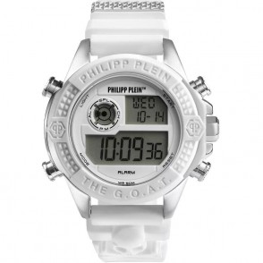 Orologio Digitale Unisex Philipp Plein PWFAA0121 The G.O.A.T. In Gomma/Silicone Bianco 