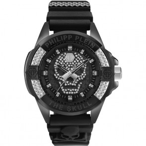 Orologio Solo Tempo Uomo Philipp Plein The $Kull PWAAA1421 In Gomma Con Swarovski