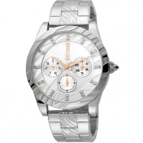 Orologio Donna Multifunzione Just Cavalli JC1L130M0055 Quadrante Silver Cinturino Acciaio Datario