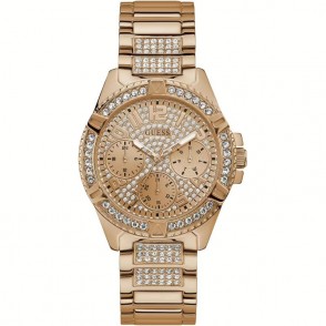 Orologio Unisex Multifunzione GUESS W1156L3 Cinturino Acciaio PVD Rosato con Cristalli