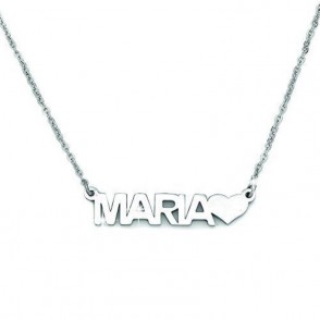 Collana GALASSIA con Nome MARIA in Acciaio con Cuore 45 cm
