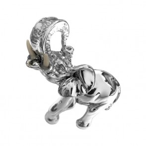 Statua Portafortuna Argento 224 con Elefante 7x6 cm