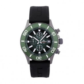 Orologio Uomo Cronografo LORENZ 030238CC Cinturino Gomma Fondo Verde