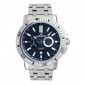 Orologio Uomo Chrono LORENZ LZ26893AA Acciaio Fondo Nero con Datario