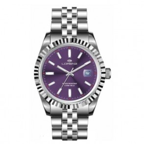 Orologio Uomo Solo Tempo LORENZ LZ26495EE Acciaio Fondo Viola con Datario