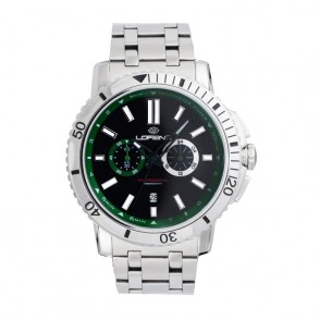 Orologio Uomo Chrono LORENZ LZ26893CC Acciaio Fondo Nero con Datario