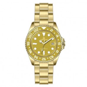 Orologio Uomo Solo Tempo LORENZ LZ21066QQ Acciaio PVD Oro con Fondo Giallo e Datario