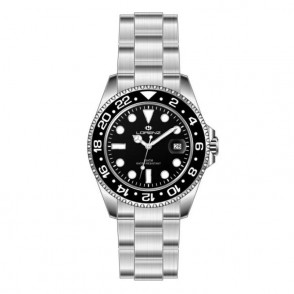 Orologio Uomo Solo Tempo LORENZ LZ21066AA Acciaio con Fondo Nero e Datario