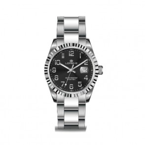 Orologio Donna Solo Tempo LORENZ LZ028192BB in Acciaio Fondo Nero con Datario