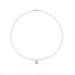 Collana Donna KIOTO COLPE003/7G con Perle Grigie e Diamante chiusura oro 18kt