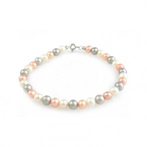 Bracciale Donna KIOTO BRMULTI con Perle Multicolor eChiusura Oro 18kt
