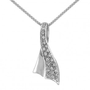 Collana Con Ciondolo Donna In Oro 18kt E Diamanti Naturali 0.20 Ct - Vd27