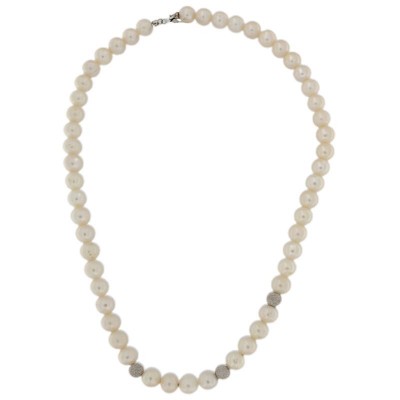 Collana donna acquadolce oro COD:PP54 in perle con oro bianco 18kt