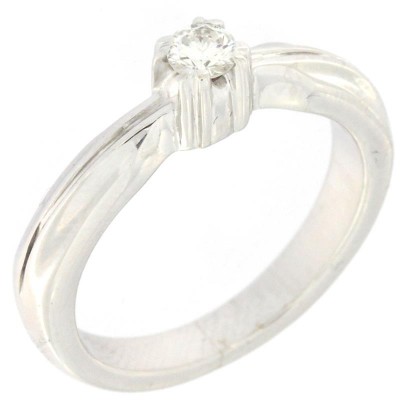 Anello Donna Solitario Oro Bianco 18kt con Diamanti 0.17ct COD:0115 O. Peso Oro 6.14 gr