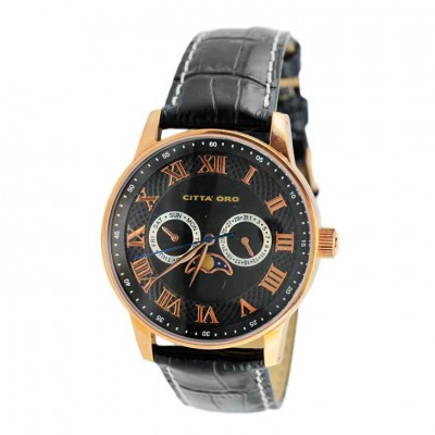 Orologio Multifunzione Uomo Citta' Oro M7815.03.09PS22NE  Cassa Acciaio Cinturino Pelle