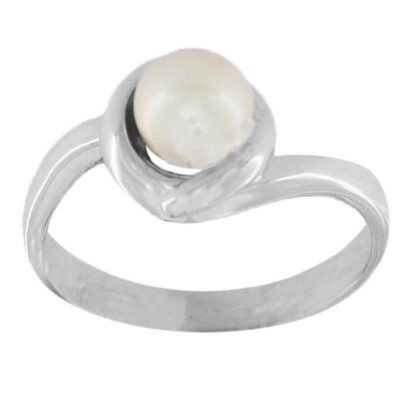 Anello donna Z166 con perla in oro bianco 18KT