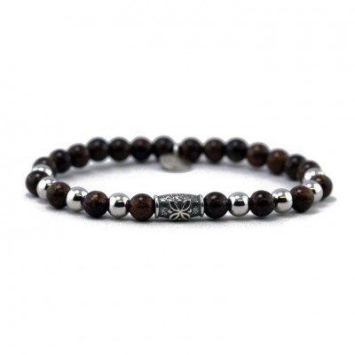 Bracciale Unisex GERBA 270 Elastico con Pietre Naturali e Argento 925