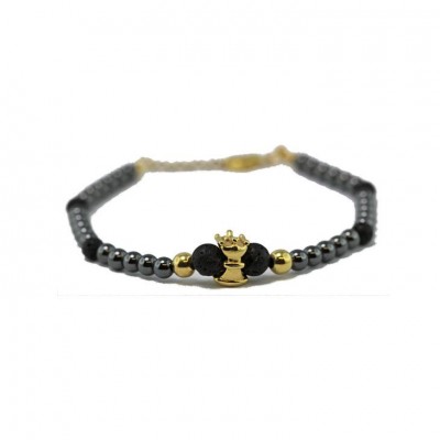Bracciale Londo Br-Tower 04g Con Ciondolo Torre Oro E Chiusura Moschettone In Argento 925
