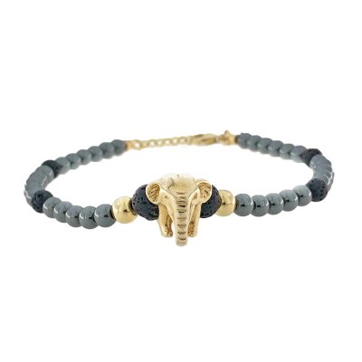 Bracciale Unisex LONDO BR-ELEPHANT 02B con Charm Elefante Argento 925 Dorato
