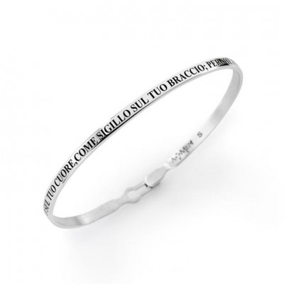Bracciale Rigido Amen Schiava Sc008 Colore Argento Con Scritta Incisa Misura S