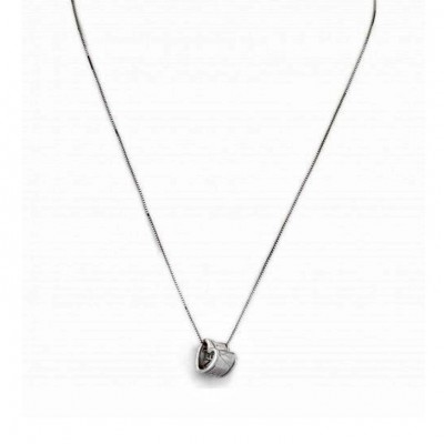 Collana Amen Love Pcun In Argento 925 Colore Argento Brunito Con Charm Cuore E Chiusura Moschettone